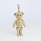 18k Teddy Bear Pendant. 18k YG Diamond Pave 3D Diamond Bear full body necklace