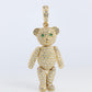 18k Teddy Bear Pendant. 18k YG Diamond Pave 3D Diamond Bear full body necklace