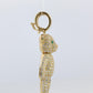18k Teddy Bear Pendant. 18k YG Diamond Pave 3D Diamond Bear full body necklace