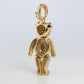 18k Teddy Bear Pendant. 18k YG Diamond Pave 3D Diamond Bear full body necklace