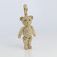18k Teddy Bear Pendant. 18k YG Diamond Pave 3D Diamond Bear full body necklace