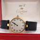 Vintage Must de Cartier Vendome Uhr. ARGENT Cartier 925 Vermeil Quarz Ardent RUND Swiss Made. Originalpapiere st(1-0-92)