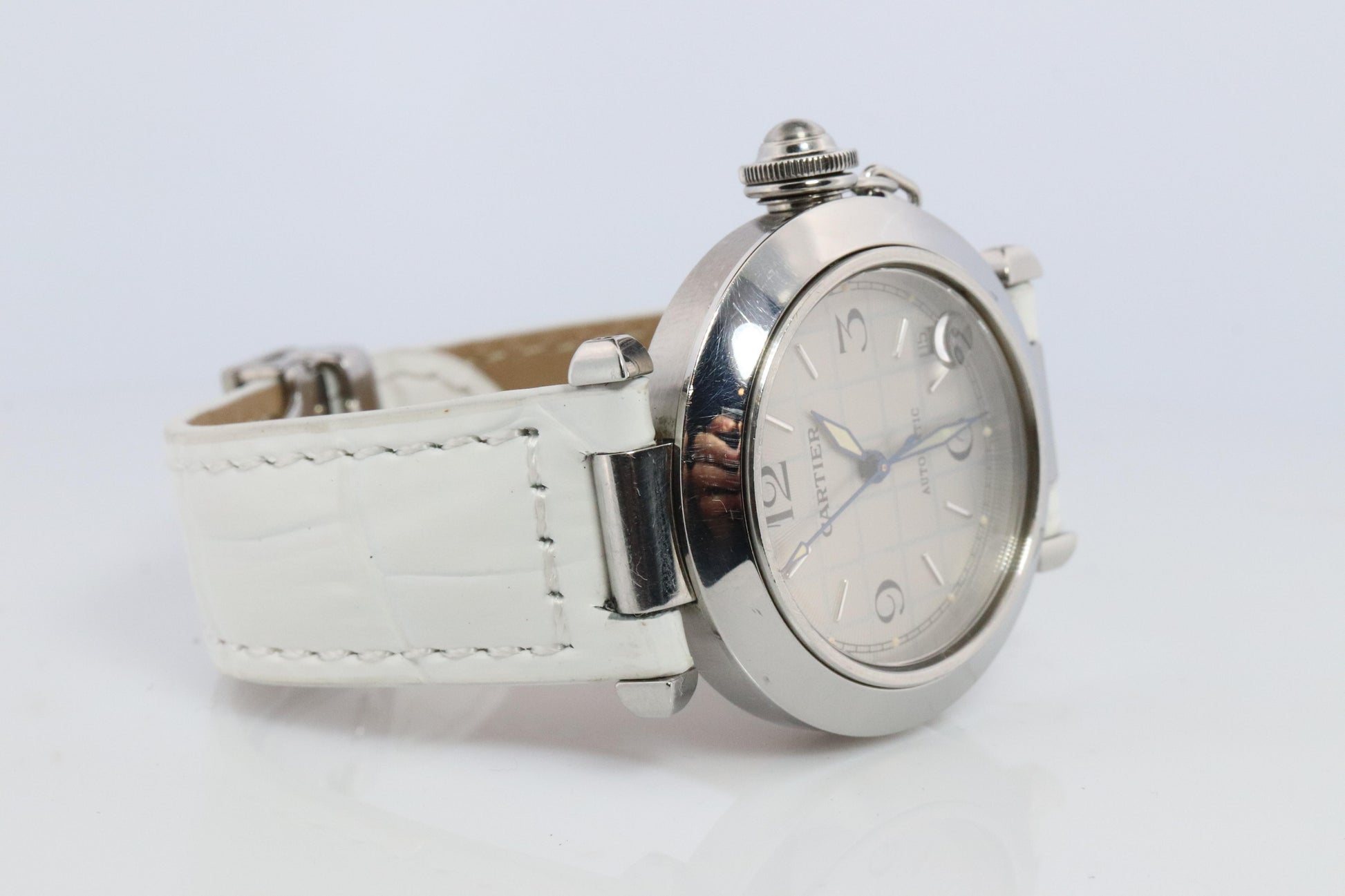 Vintage Cartier PASHA C Automatic 2324. Rare Silver Checkered Dial.