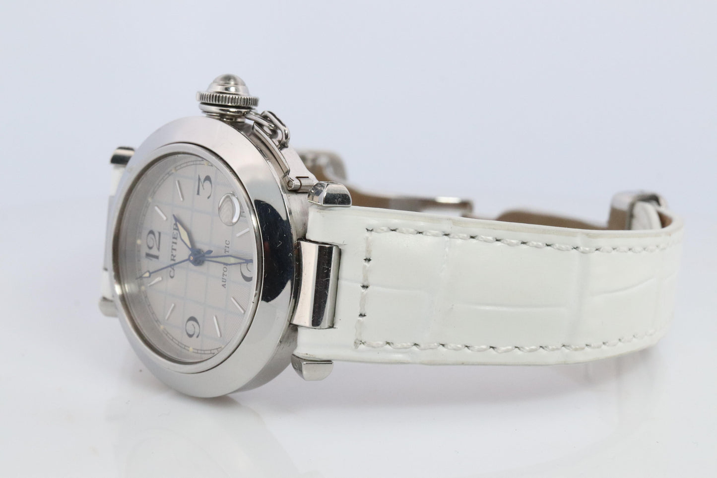 Vintage Cartier PASHA C Automatic 2324. Rare Silver Checkered Dial.