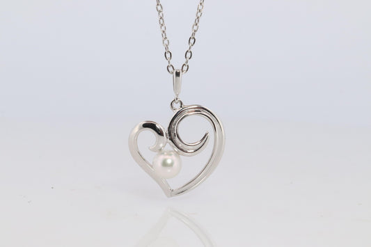 Mikimoto Pendant Sterling Silver. Mikimoto Pearl Heart Pendant Necklace.