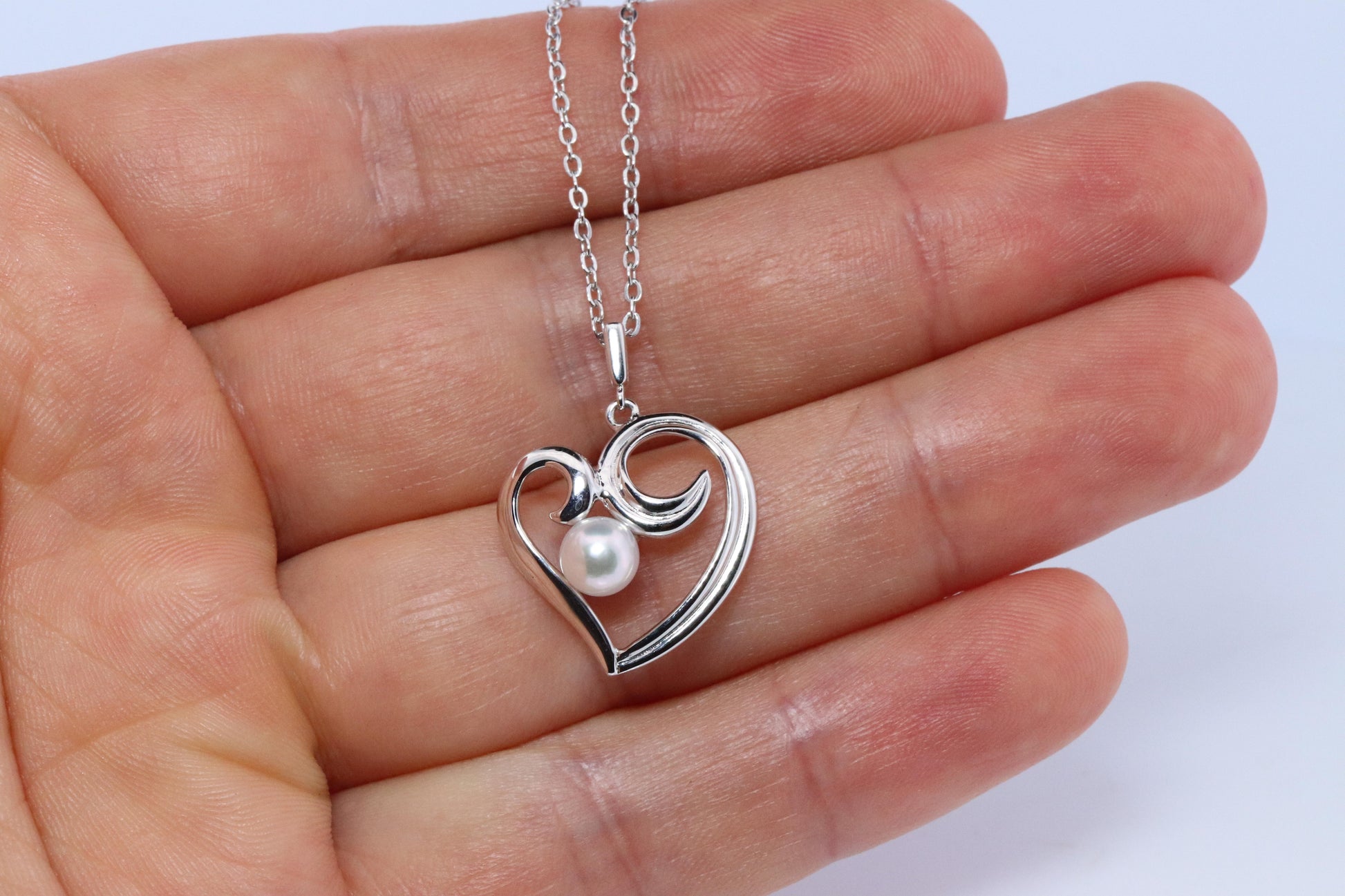 Mikimoto Pendant Sterling Silver. Mikimoto Pearl Heart Pendant Necklace.