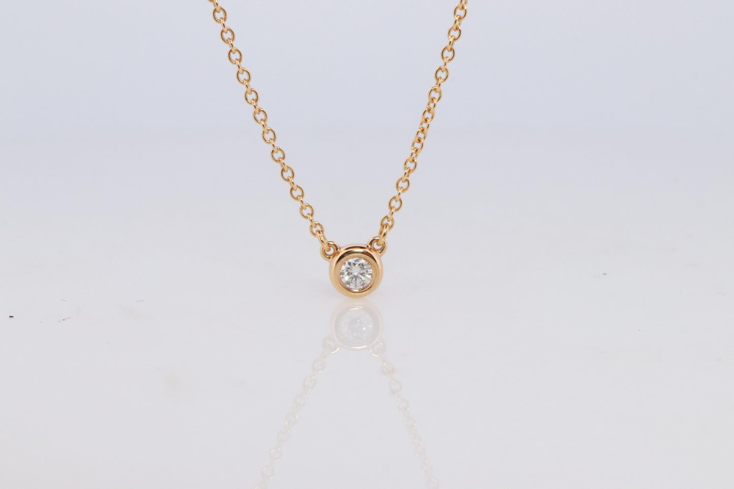 Vintage Tiffany Co Necklace Elsa Peretti Diamond by the Yard 0.10ct Solitaire 1P