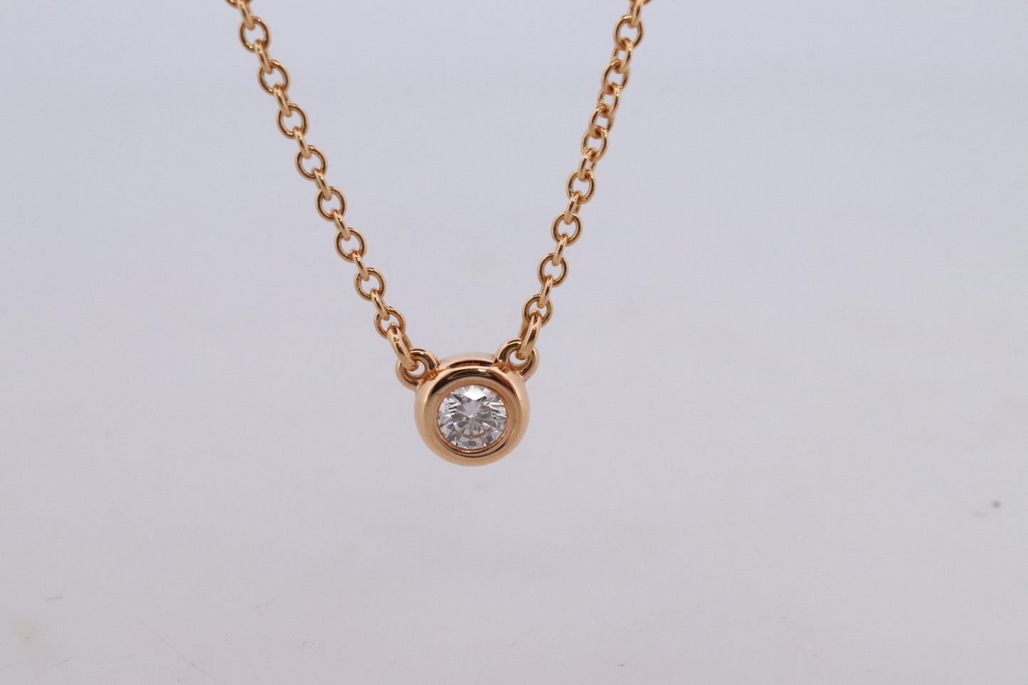 Vintage Tiffany Co Necklace Elsa Peretti Diamond by the Yard 0.10ct Solitaire 1P