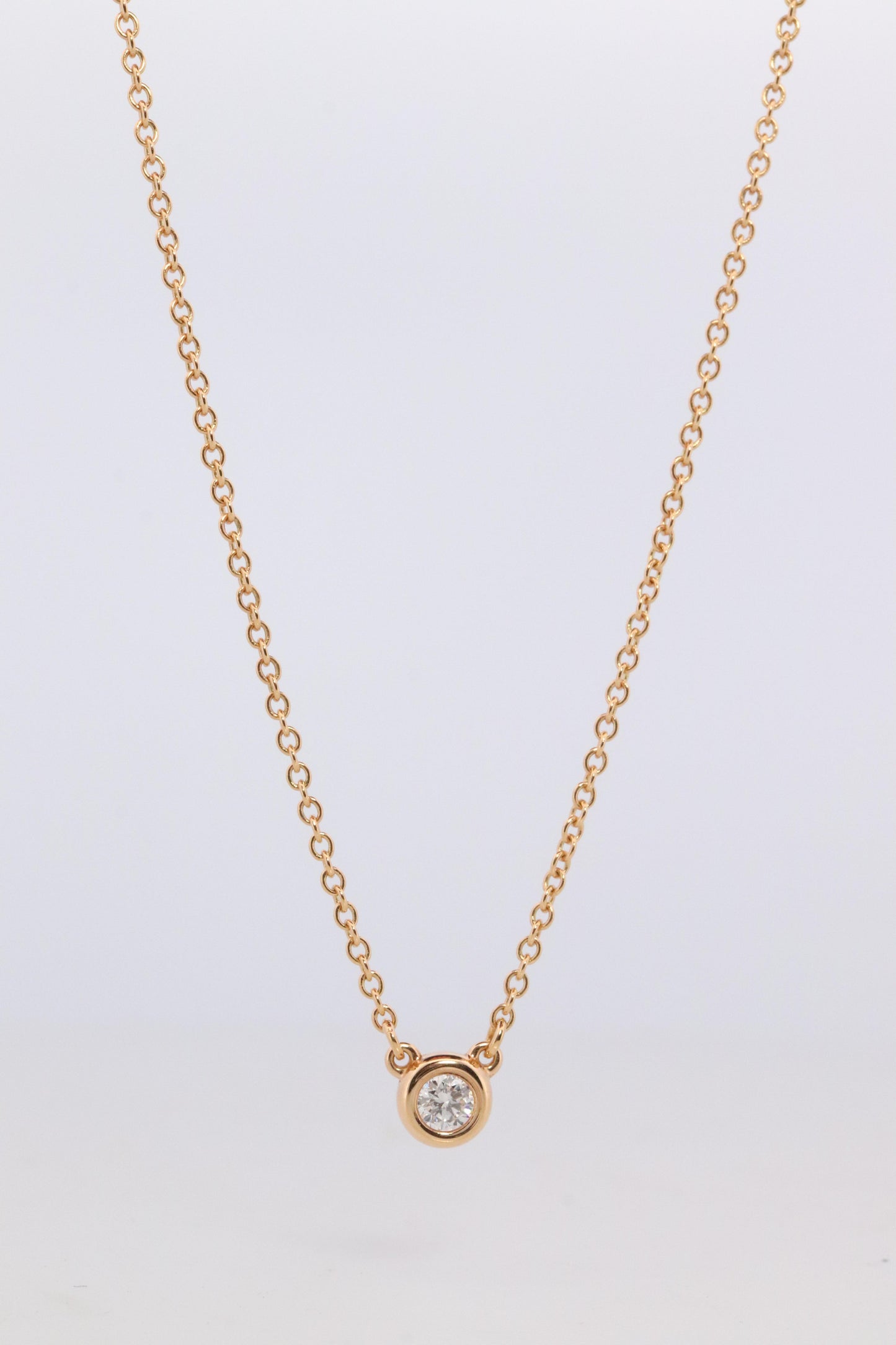 Vintage Tiffany Co Necklace Elsa Peretti Diamond by the Yard 0.10ct Solitaire 1P