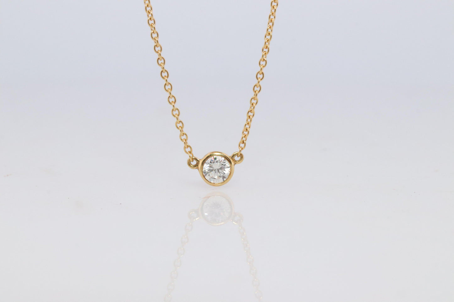 Vintage Tiffany Co Necklace Elsa Peretti Diamond by the Yard 0.23ct Solitaire 1P