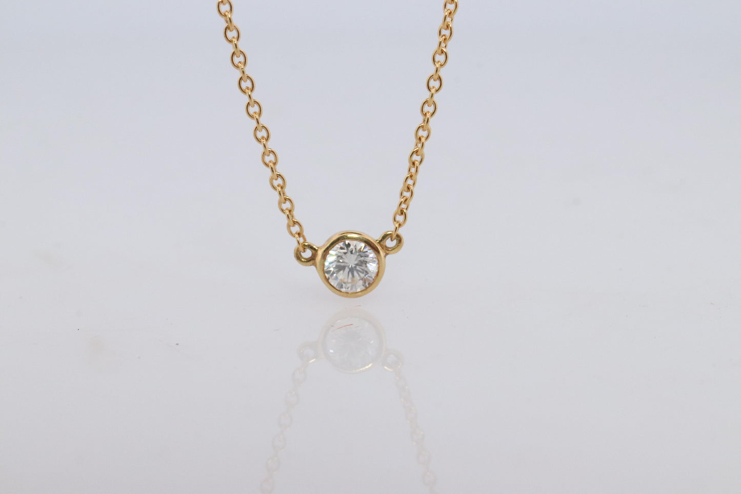 Vintage Tiffany Co Necklace Elsa Peretti Diamond by the Yard 0.23ct Solitaire 1P