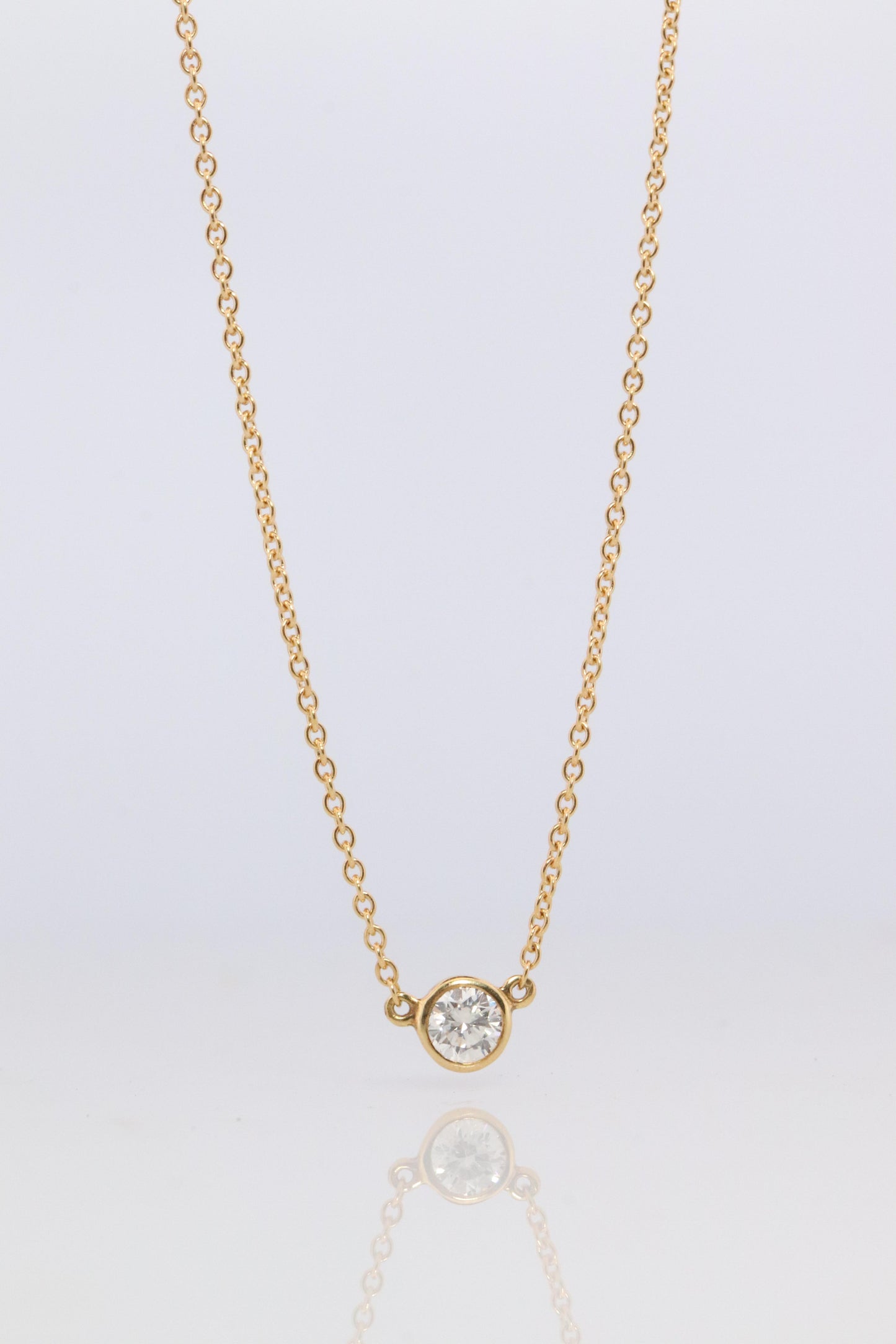 Vintage Tiffany Co Necklace Elsa Peretti Diamond by the Yard 0.23ct Solitaire 1P