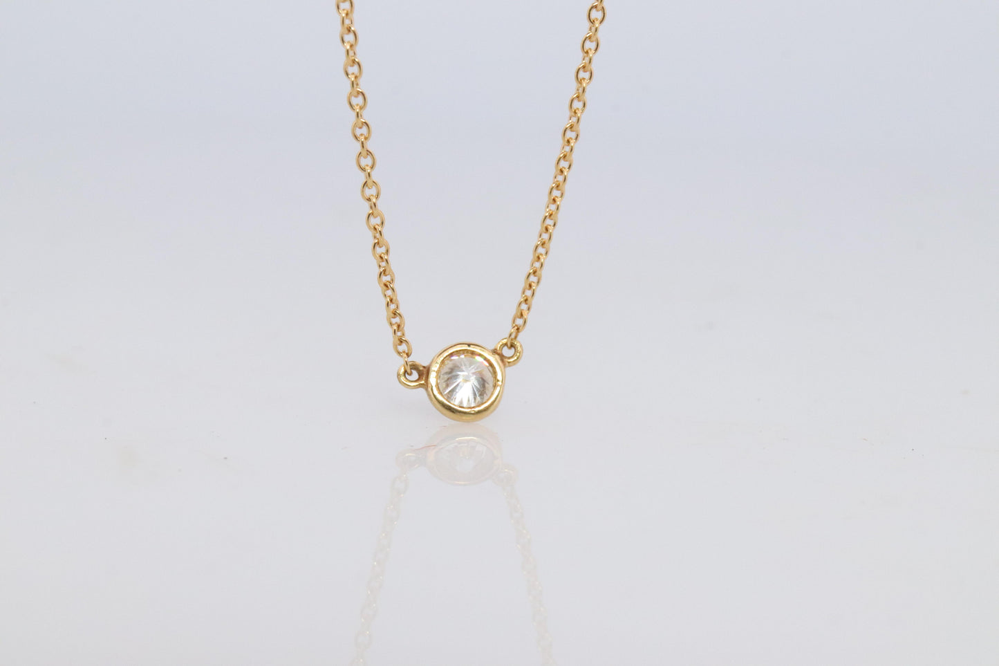Vintage Tiffany Co Necklace Elsa Peretti Diamond by the Yard 0.23ct Solitaire 1P