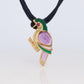 18k Parrot Colorful Pendant, Necklace Brooch. Diamond Ruby Onyx Amethyst Bird