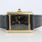 Vintage Must de Cartier Tank Black Dial Watch Vermeil ARGENT Small Manual Tank