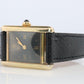Vintage Must de Cartier Tank Black Dial Watch Vermeil ARGENT Small Manual Tank