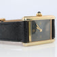 Vintage Must de Cartier Tank Black Dial Watch Vermeil ARGENT Small Manual Tank