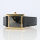 Vintage Must de Cartier Tank Black Dial Watch Vermeil ARGENT Small Manual Tank