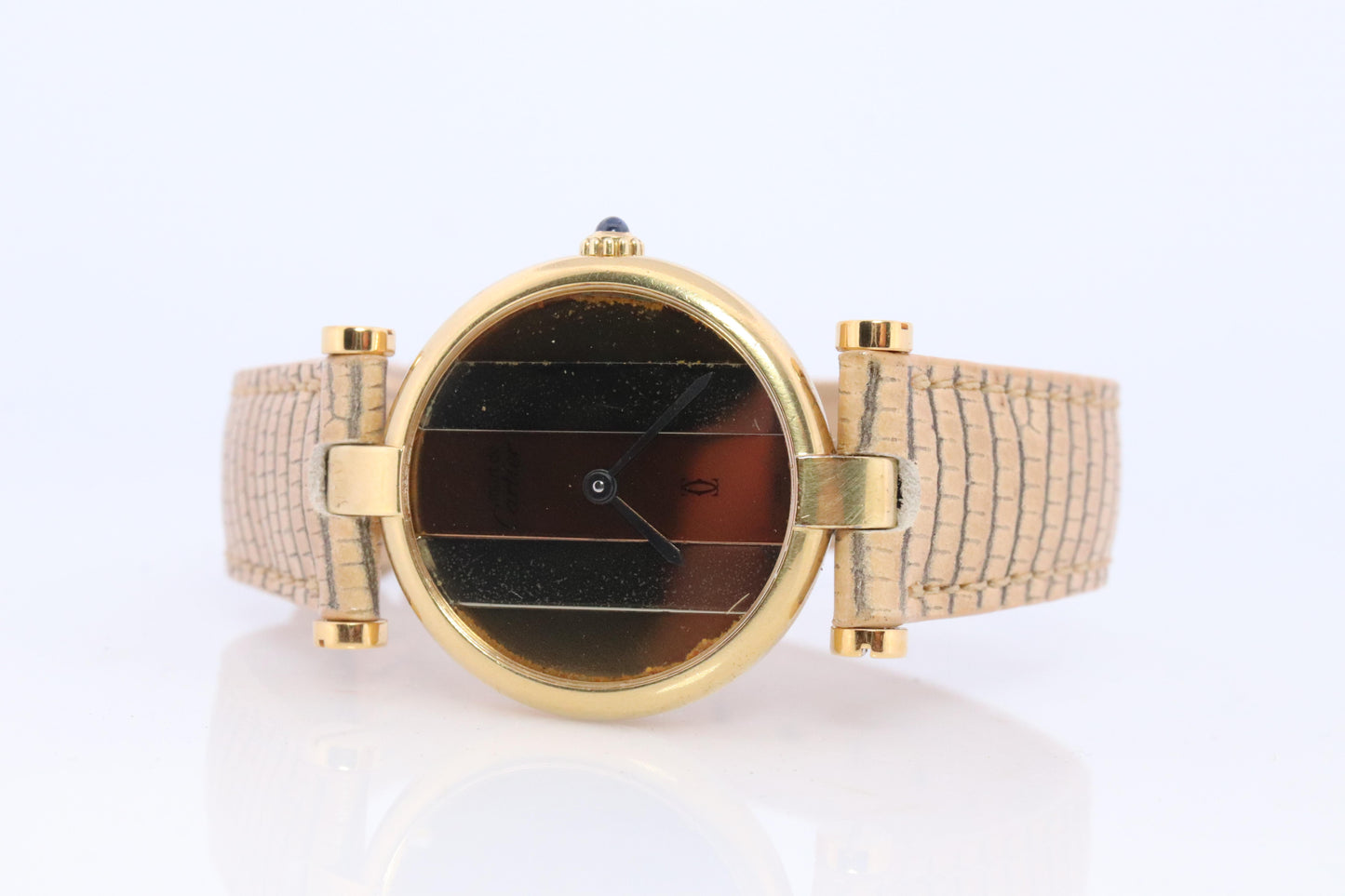 Cartier Watch Must de Cartier Vendome Round Argent Vermeil Trinity Tricolor Face