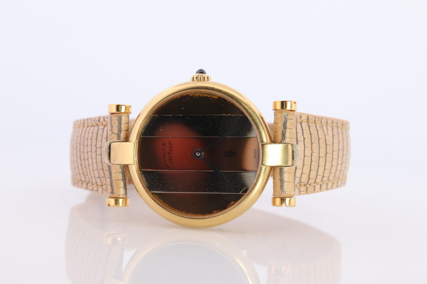 Cartier Watch Must de Cartier Vendome Round Argent Vermeil Trinity Tricolor Face