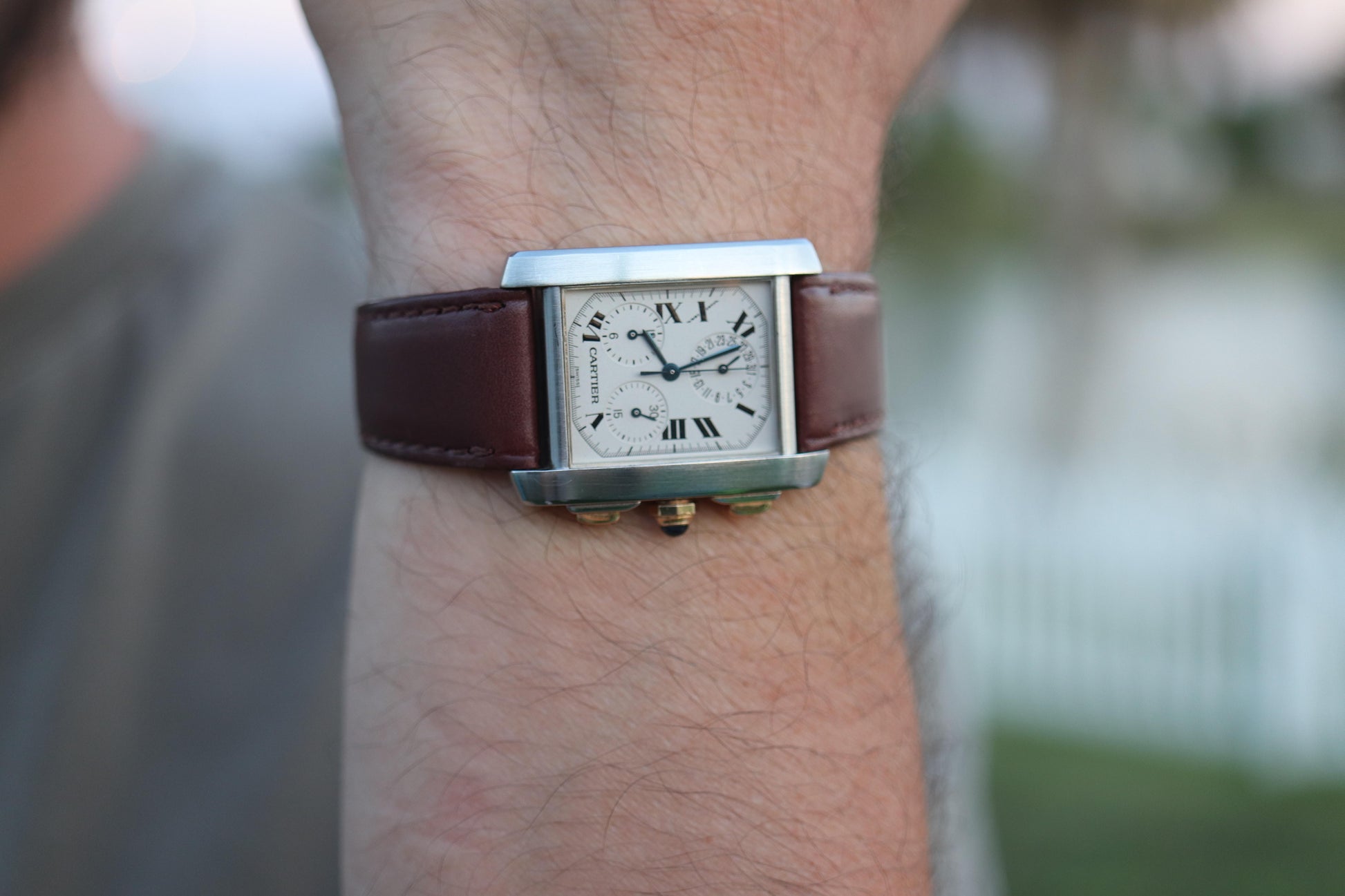 Vintage Cartier Tank Francaise Chronoflex Watch. Cartier 2303 Stainless Steel
