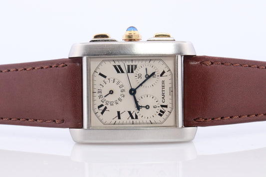 Vintage Cartier Tank Francaise Chronoflex Watch. Cartier 2303 Stainless Steel