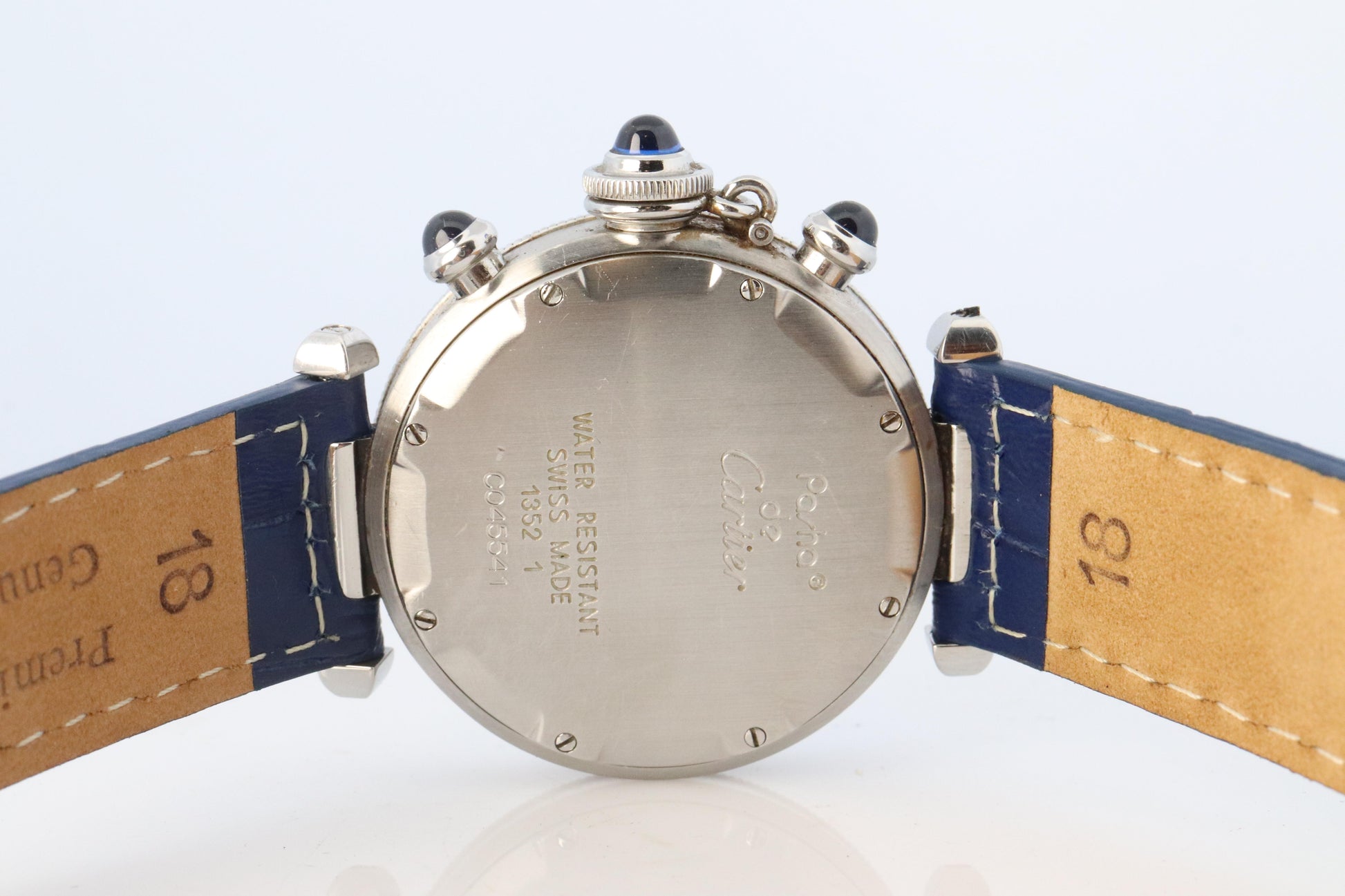 Vintage Cartier PASHA 1352 Chronograph. Rare Blue Dial.