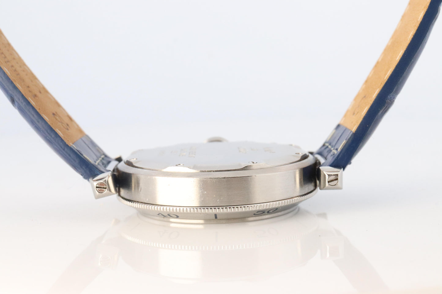 Vintage Cartier PASHA 1352 Chronograph. Rare Blue Dial.
