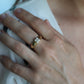 Mikimoto Ring. Vintage 18k Gold Mikimoto  Diamond Clover ring. Mikimoto Diamond Cluster band. Mikimoto Flower. Wide wedding band.