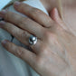 Vintage Tahitian Pearl and Diamond Solitaire ring. Platinum PT900 Large BLACK Tahitian Pearl Halo Ring.