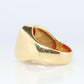 14k Modern Carnelian ring. Mens Signet Carnelian Bezel set statement ring.