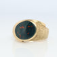 14k Bloodstone ring. Black and Red Blood stone Mens. 14k YG Blood stone Signet