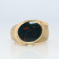 14k Bloodstone ring. Black and Red Blood stone Mens. 14k YG Blood stone Signet