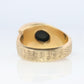 14k Bloodstone ring. Black and Red Blood stone Mens. 14k YG Blood stone Signet