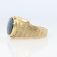 14k Bloodstone ring. Black and Red Blood stone Mens. 14k YG Blood stone Signet