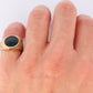 14k Bloodstone ring. Black and Red Blood stone Mens. 14k YG Blood stone Signet