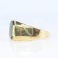 14k Gold ONYX ring. Large Onyx Diamond accents Signet ring.