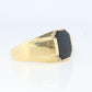 14k Gold ONYX ring. Large Onyx Diamond accents Signet ring.