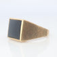 10k Gold ONYX ring. Large Onyx DASON Signet ring.