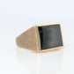 10k Gold ONYX ring. Large Onyx DASON Signet ring.