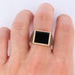 10k Gold ONYX ring. Large Onyx DASON Signet ring.