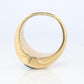 14k Black Star Sapphire Oval Cabochon ring. Large Heavy Sapphire Bezel set.