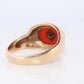 10k Carnelian Diamond ring. Mens Signet Carnelian Bezel set statement ring.