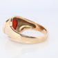 10k Carnelian Diamond ring. Mens Signet Carnelian Bezel set statement ring.