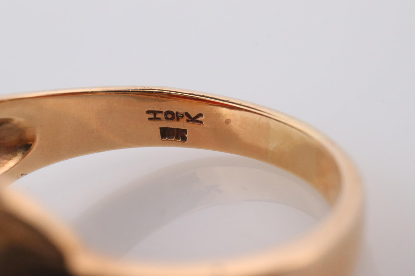 10k Carnelian Diamond ring. Mens Signet Carnelian Bezel set statement ring.