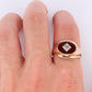 10k Carnelian Diamond ring. Mens Signet Carnelian Bezel set statement ring.