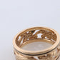 14k Wide Filigree Daisy Ornate band.  Vintage Flower Embossed Engraved design.