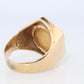 14k Gold Signet Ring with a 22k 1945 Dos Pesos Mexican Coin Bezel set.