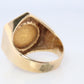14k Gold Signet Ring with a 22k 1945 Dos Pesos Mexican Coin Bezel set.