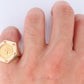 14k Gold Signet Ring with a 22k 1945 Dos Pesos Mexican Coin Bezel set.